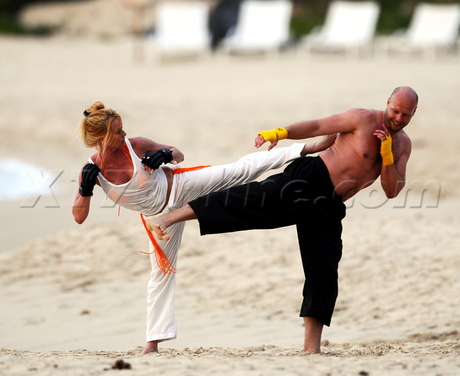 Nicollette Sheridan beath boxing martial arts beach st bart bikini cardio lawsuit France