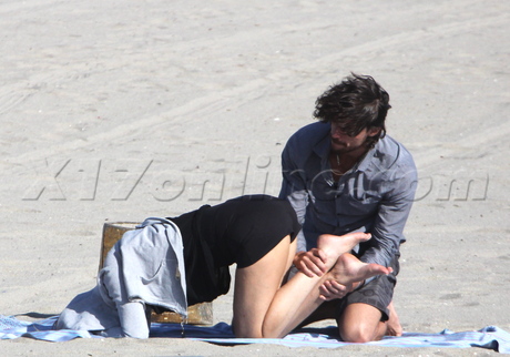 Sharon Stone beach hat yoga cellulite sunglasses