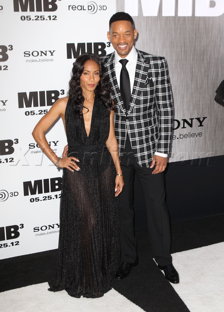 Jada Pinkett Smith Will Smith  red carpet mi3 men in black dress 