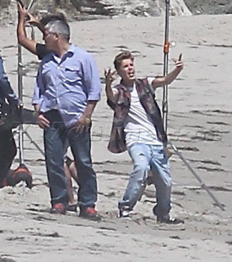 Justin Bieber malibu photoshoot ocean in and out