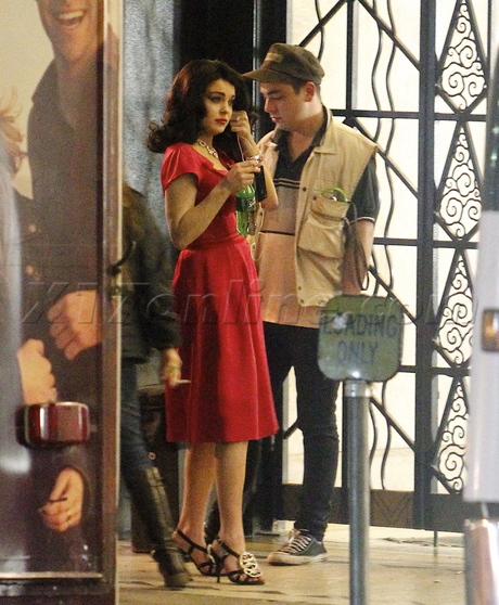 Lindsay Lohan liz and dick liz taylor filming red dress