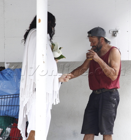 Russell Brand cupcake homeless slippers yoga