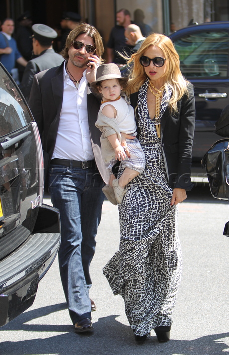 skirt heels sunglasses Rachel Zoe baby hat