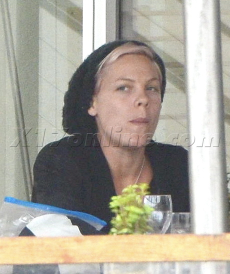 Pink tattoos eating food knit cap willow baby 