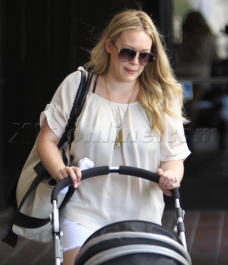 Hilary Duff stroller shorts cellulite sunglasses 