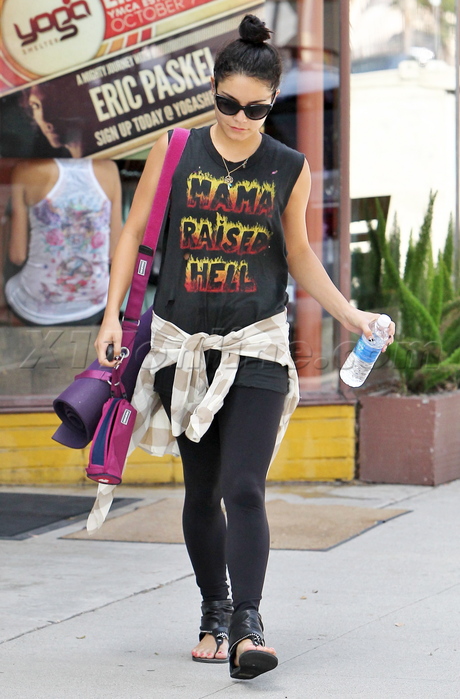 Vanessa Hudgens yoga sunglasses high school musical tights spandex work out 