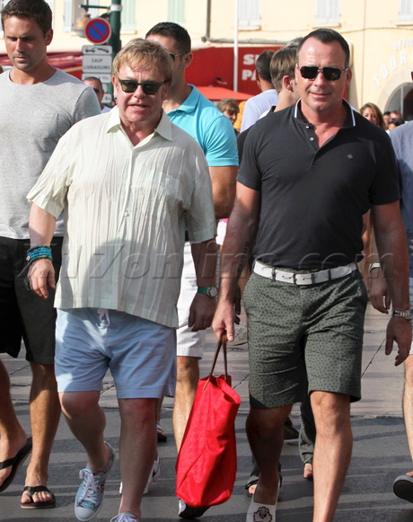 Elton John  David Furnish musician saint tropez france 