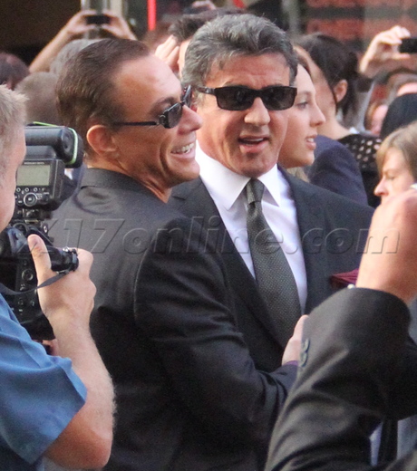 Jean-Claude Van Damme Sylvester Stallone The Expendables 2 premiere red carpet 