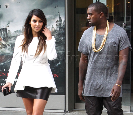 Kim Kardashian, Kanye West theater movie gold chains
