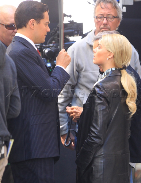 Leonardo DiCaprio martin scorsese suit filming nyc Margot Robbie 