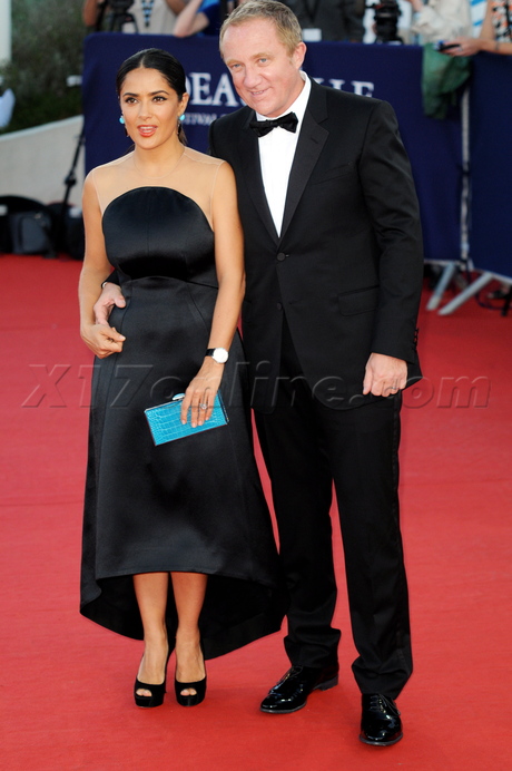 Deauville Film Festival Salma Hayek Savages white dress Francois-Henri Pinault 
