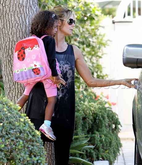 pink Heidi Klum lou seal lou sulola samuel brentwood stripes dress tank top model project runway divorce 