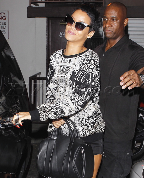 Rihanna  legs studio short shorts tattoo purse hand bag 4am boots 