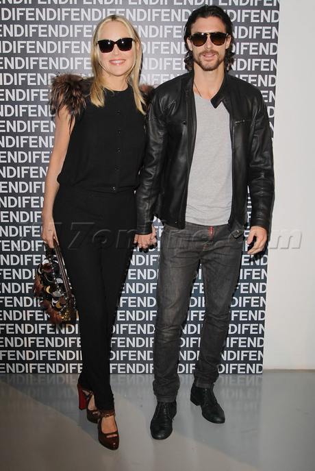 Sharon Stone faint milan fashion martin mica