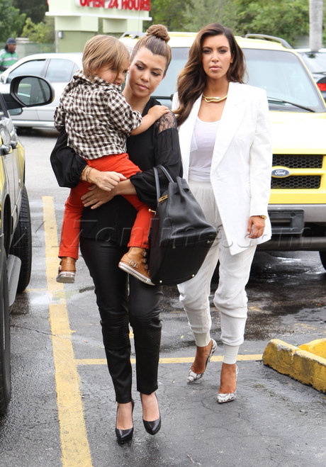 Kim, Kourtney Kardashian Mason Miami Florida 