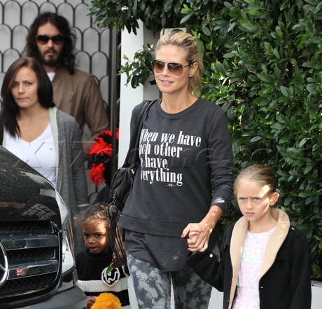 Heidi Klum sunglasses kids sweatshirt model sneakers Russell Brand 
