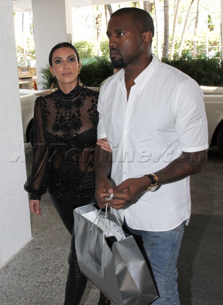 Kanye West   Kim Kardashian leather pants see through reality shopping miami 