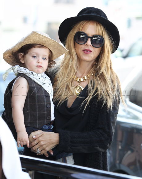 Rachel Zoe sunglasses hat lunch lipstick son cowboy halloween