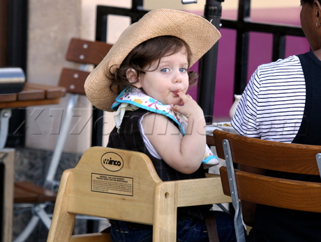 Rachel Zoe sunglasses hat lunch lipstick son cowboy halloween