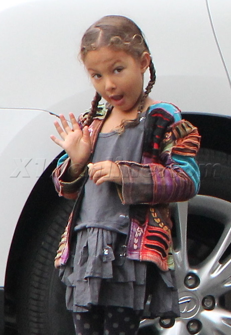 Halle Berry sunglasses denim scarf wave cute smile