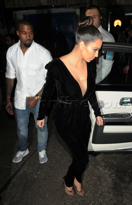 london uk Kanye West Kim Kardashian denim club movida 
