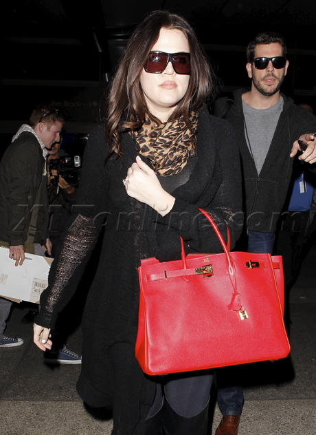 sunglasses Khloe Kardashian boots scarf birkin lax airport 