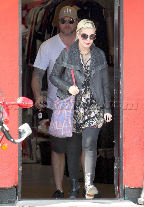 Tori Spelling ducati beverly hills reality tv blonde jacket 