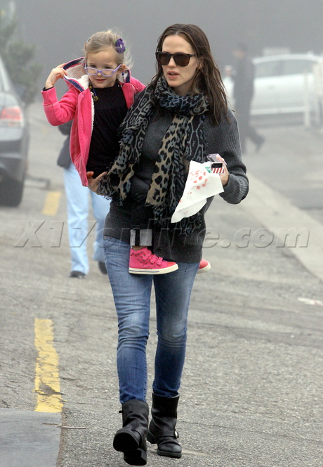 Seraphina Affleck sunglasses glasses coffee denim jacket rain 