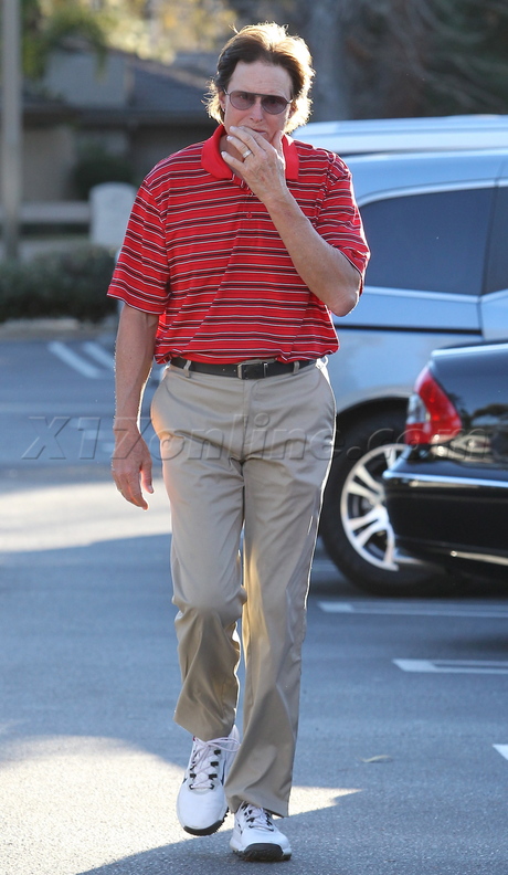 sunglasses Bruce Jenner tan pants striped shirt kardashian 