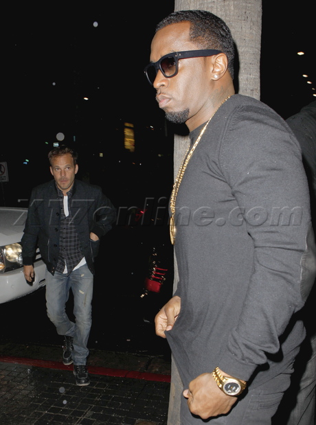 Sean 'P. Diddy' Combs sunglasses necklace emerson hollywood blvd hollywood