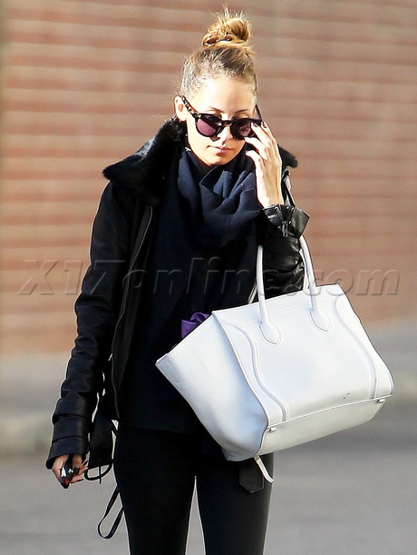 Celine purse Celine  scarf post baby body Nicole Richie  sunglasses spandex 