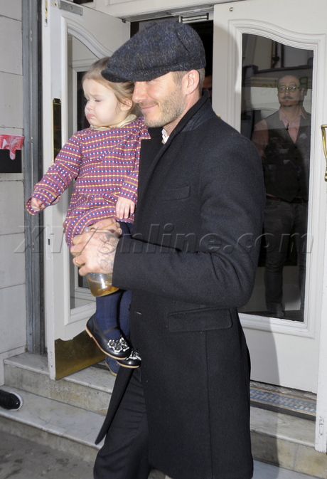 David Beckham, Victoria blue dress Cruz birthday Brookyn Romeo Harper 