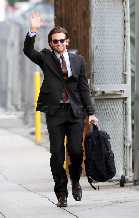 sunglasses Bradley Cooper suit wave jimmy kimmel