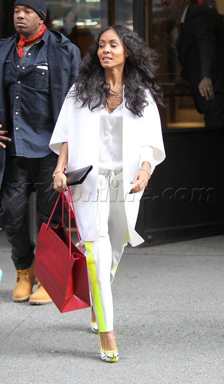 Jada Pinkett Smith willow smith shopping jewerly white clothes heels silk 