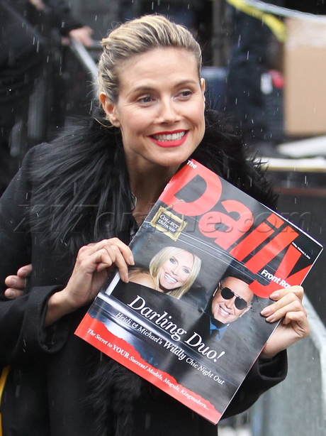 Heidi Klum blonde magazine model jacket fur project runway 