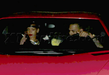 Rihanna supperclub chris brown tattoo backwards hat hollywood singer Lamborghini smoking 