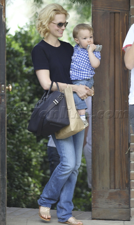 sunglasses jeans January Jones  baby camera 