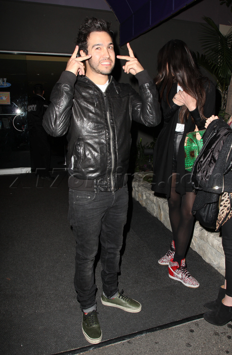 fall out boy musician pete wentz meagan camper jacket pinz