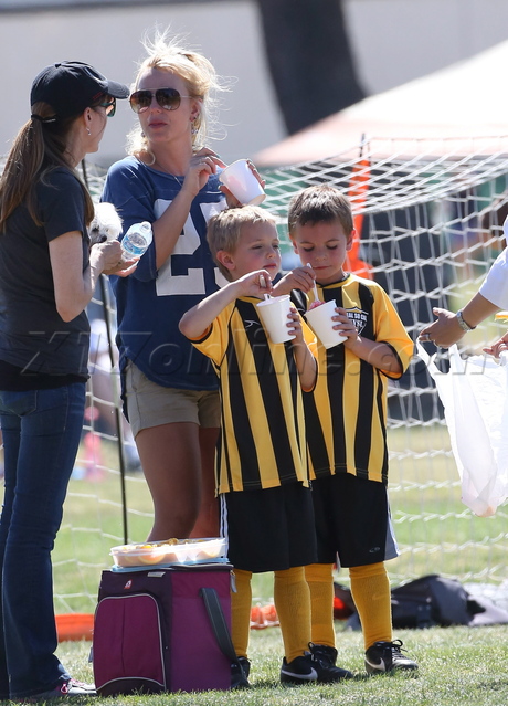 Britney Spears dog soccer game jayden james uniform 