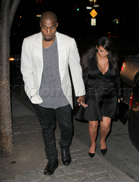 Kanye West Kim Kardashian dinner cleavage reality tv