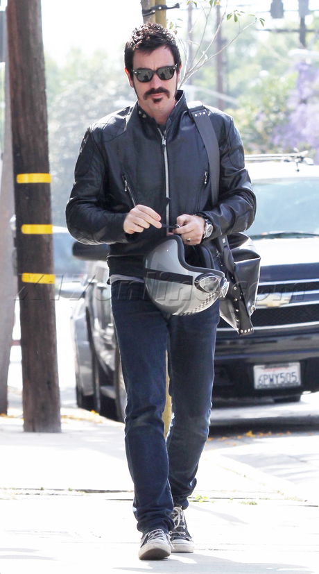 Ewan McGregor sunglasees hair Salon Benjamin leather mustache 