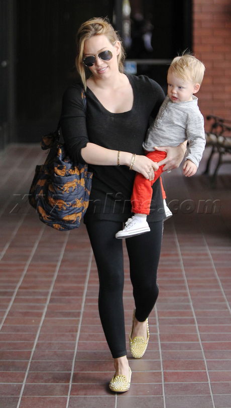Hilary Duff flats luca sunglasses baby