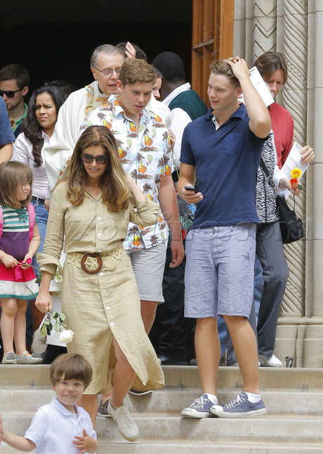 sunglasses Patrick Schwarzenegger Christopher Schwarzenegger church maria shriver 