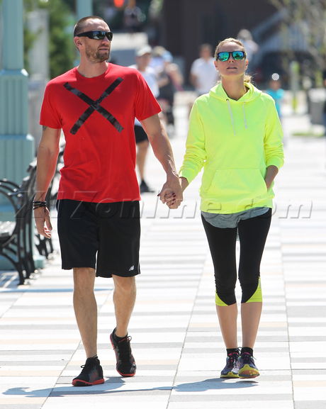 Heidi Klum, Martin Kristen New York jogging 