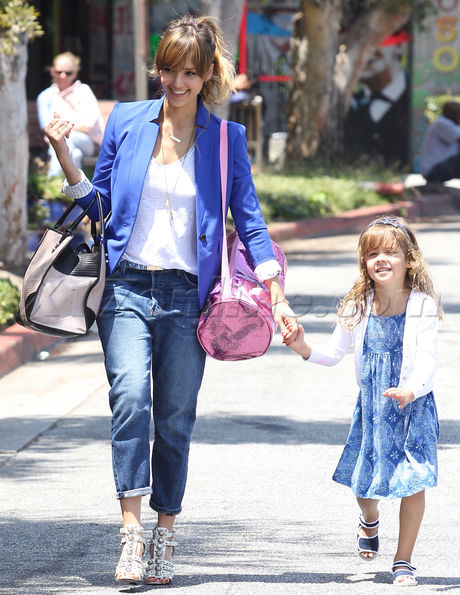 Jessica Alba Honor blue jacket