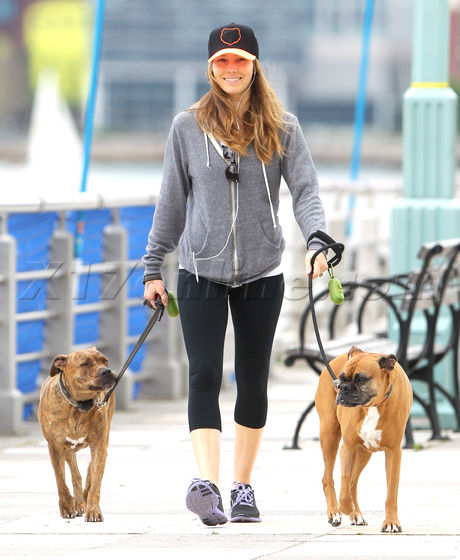 Jessica Biel walk dogs New York Tina Buckley