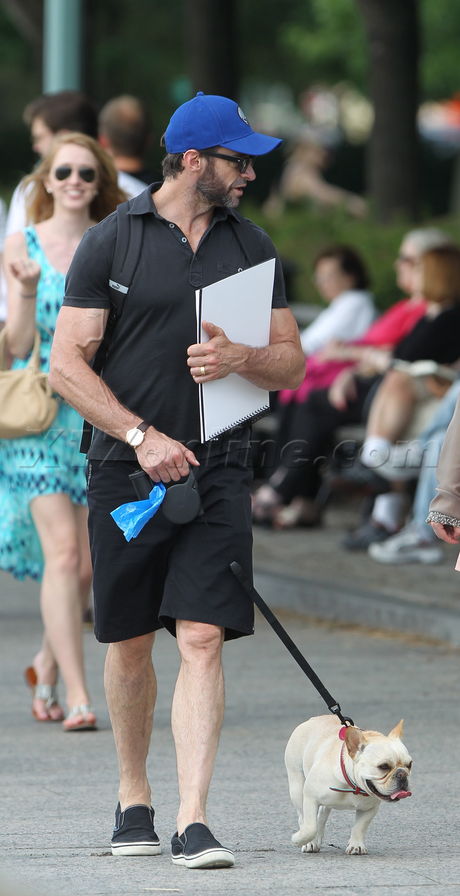jeans Hugh Jackman sunglasses hat veins arms 