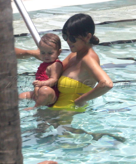 candid miami Kourtney Kardashian pool Scott Disick