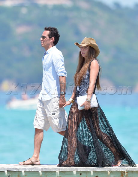 English Celebrities Club 55 Marc Anthony and Chloe Green veil black dress cowboy hat