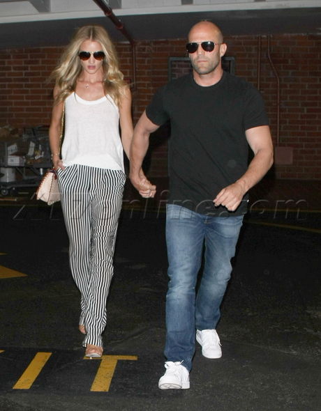 Jason Statham Rosie Huntington-Whiteley sunglasses denim bedford drive beverly hills